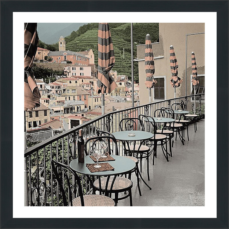 « liguria caffe ii » par alan blaustein,, reproduction de photo encadrée, H 27,5 po x l 27,5 po x P 0,75 po