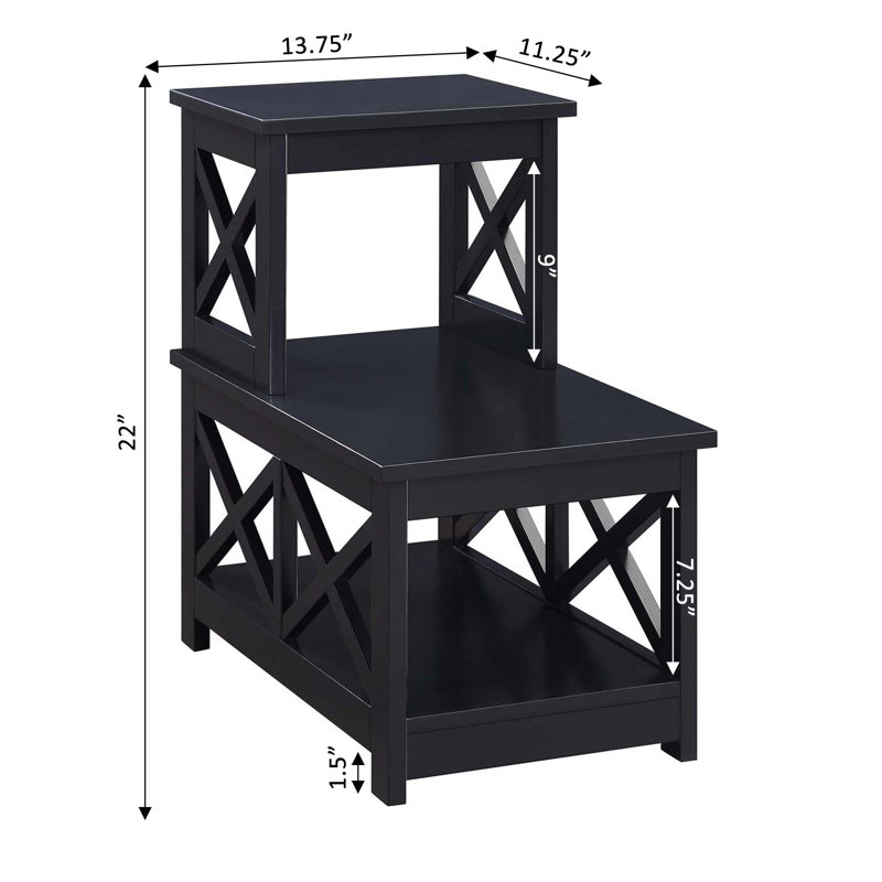 Table de bout avec rangement Darek, Noir
