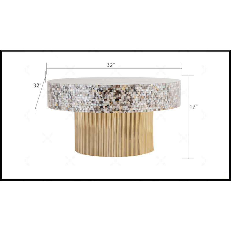 Table basse avec plateau en nacre