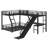 L-Shaped Bunk Bed With Loft Bed, Slide And USB Ports-1225423744