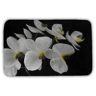 Beautiful orchids Bath Mat with Non-Slip Backing - Quick Dry Memory Foam Bathroom Rug - Absorbent - Modern Plush Spa-Style - Machine Washable
