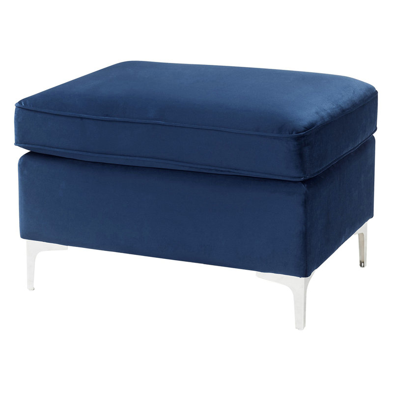 Rectangle Ottoman, Blue Fabric