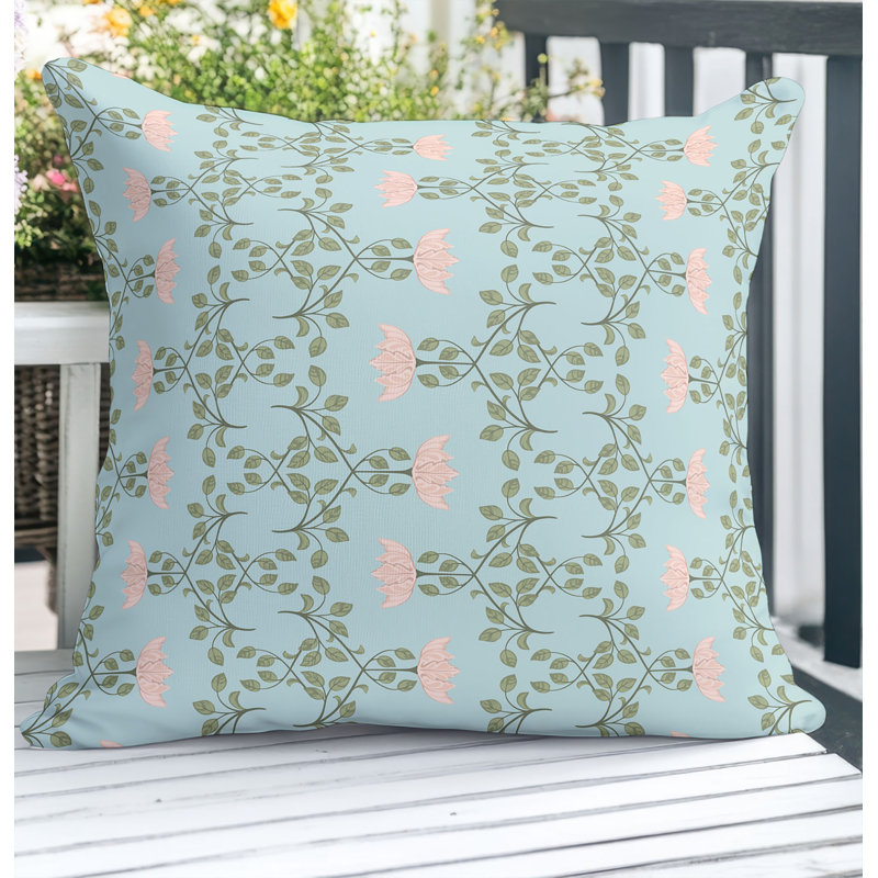 Coussin décoratif d'extérieur Anjelica, Carré 18 po, Bleu