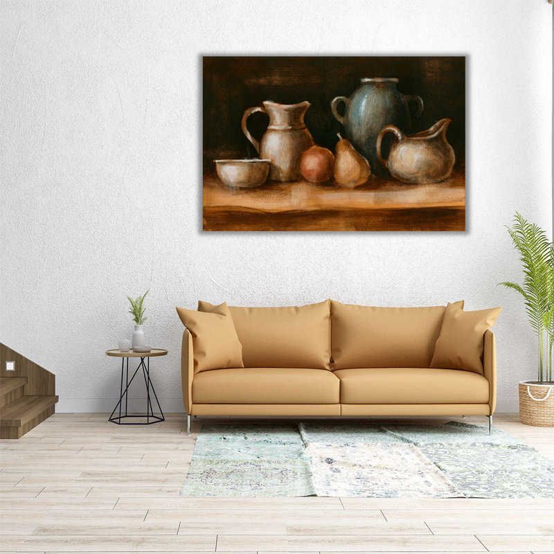 Faïence et fruit I - reproduction d'art sur toile, H 20 po x l 30 po