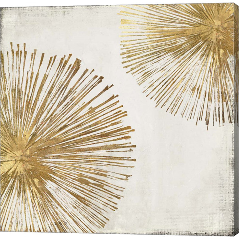 «Gold Star I» par PI Galerie - peinture sur toile tendue, H 12 po x l 12 po x P 1,5 po