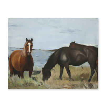 Napperon rustique mangeant des chevaux - décor de maison de campagne