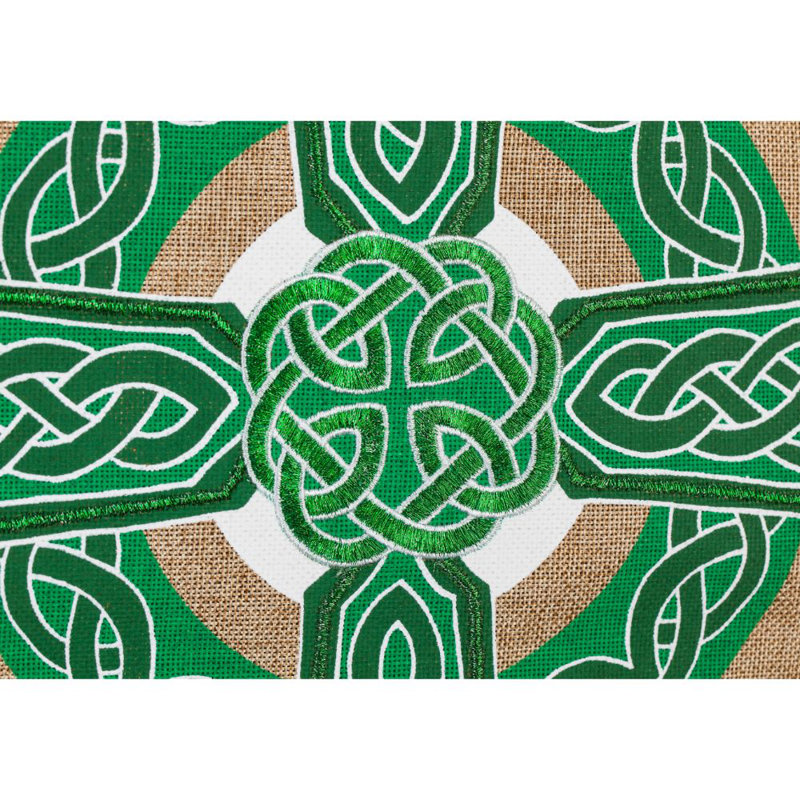 Lin à 2 côtés 18 x 13 po celtique cross drapeau de jardin