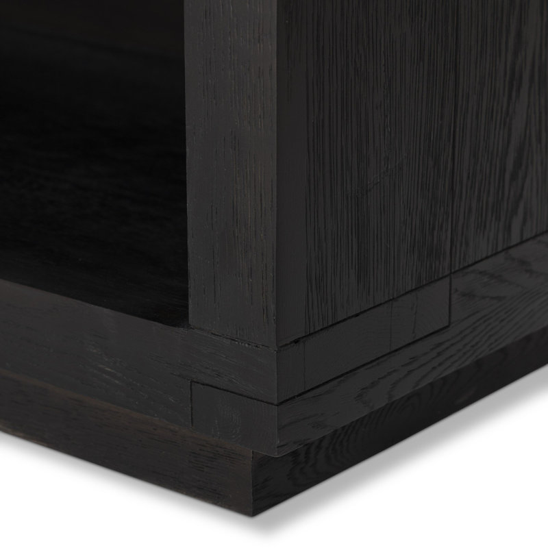 WARBY 1 - Drawer Solid Wood Nightstand, Black