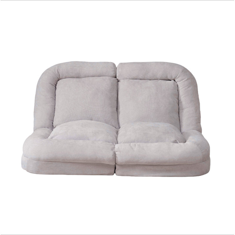 Canapé-lit convertible simple dépliable, la partie gauche du produit complet., Coton blanc