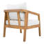 Ensemble de chaises de patio 3 pièces avec coussins de siège épais de 5 pouces et coussins de dossier de 7 pouces, structure en bois d'acacia avec tissu beige hydrofuge, comprend une table basse pour jardin ou balcon