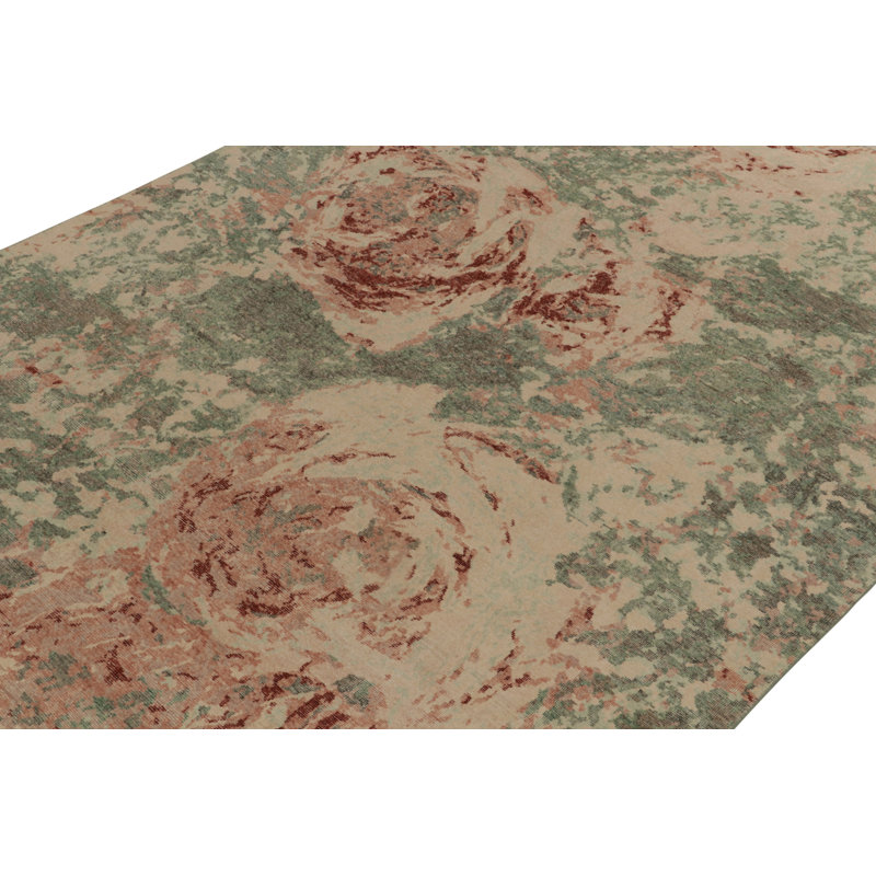 Distressed Homage Hand Knotted Wool Geometric Area Rug, Rectangle 9' x 12'