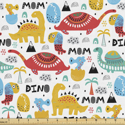 Tamar Mom Dinos Palms and Eggs Fabric