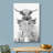 Animals Funny Bathroom Decor Black and White Highland Cow Sit On Toilet Large Framed Canvas Print Wall Art-119598473-93629458-93629456