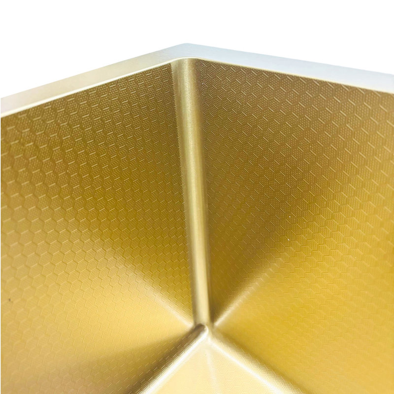 Évier de cuisine texturé doré en nid d'abeille 30 po - Bol simple - Acier inoxydable 316 avec calibre 16