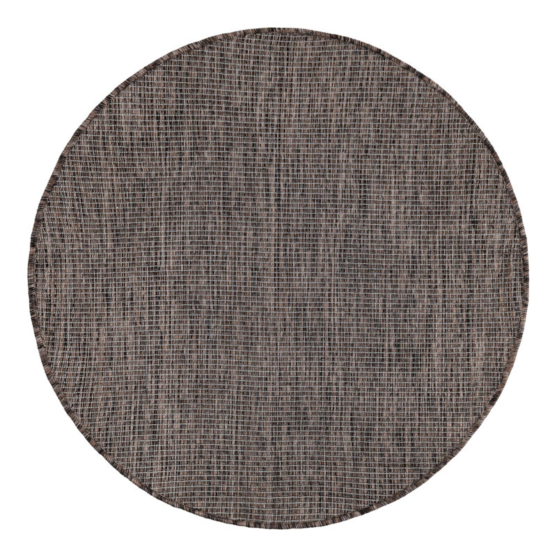 Abderus Light Brown Indoor Area Rug, Round 3'1"