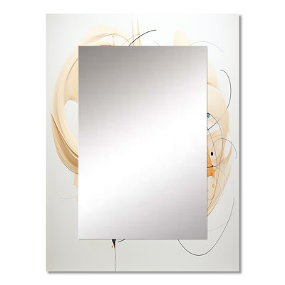 Teal Orange Line Art Conceptual Abstracts II - Line Art Decorative Mirror, Modern Wall Mirror, Printed Metal Art