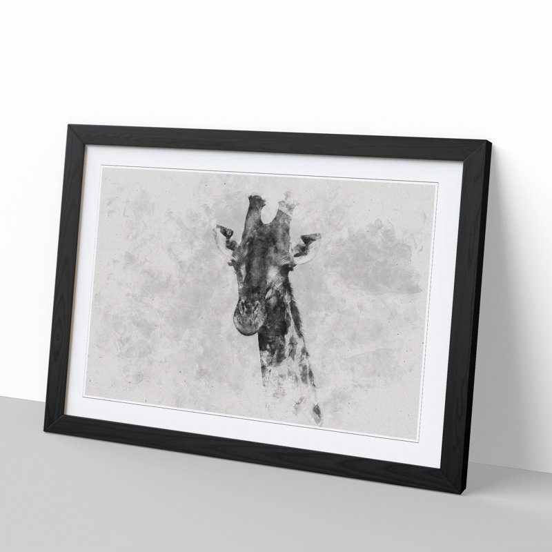 Giraffe Vol.3 - Picture Frame Painting, Black Framed, 27cm H x 36cm W x 2cm D