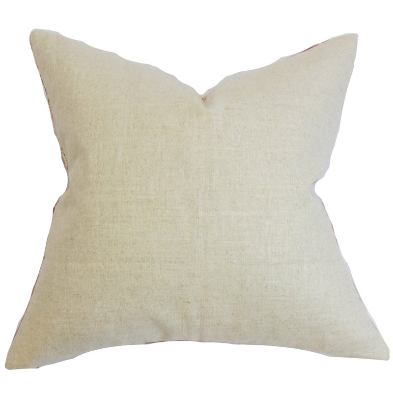 Linen Reversible Throw Pillow, Natural, 24" x 24"