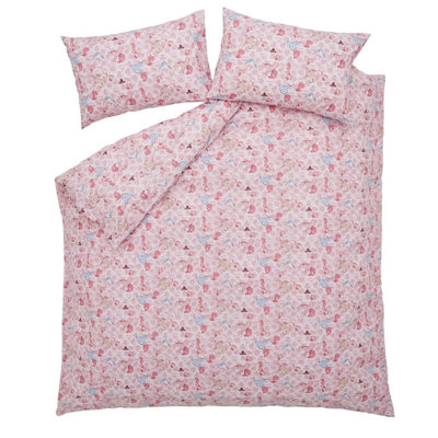 Pink 200 TC Reversible Duvet Cover Set