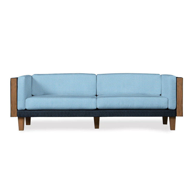 Catalina Outdoor 3 - Seat Patio Sofa, Ebony, Decorline Natural