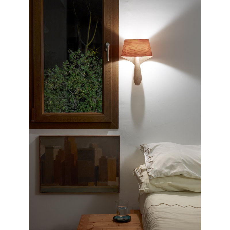 Air 1 - Light Flush Mounted Sconce, E12 Base, Natural Cherry