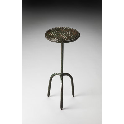 Haylee Table d'appoint ronde en fer W, bronze, gris, argent
