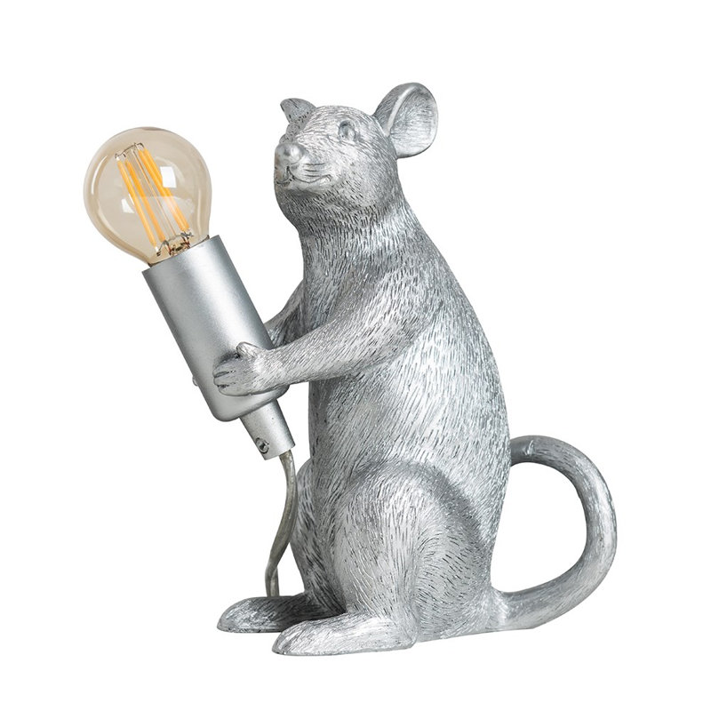 Plastic Novelty Table Lamp, Metallic Silver, Yes