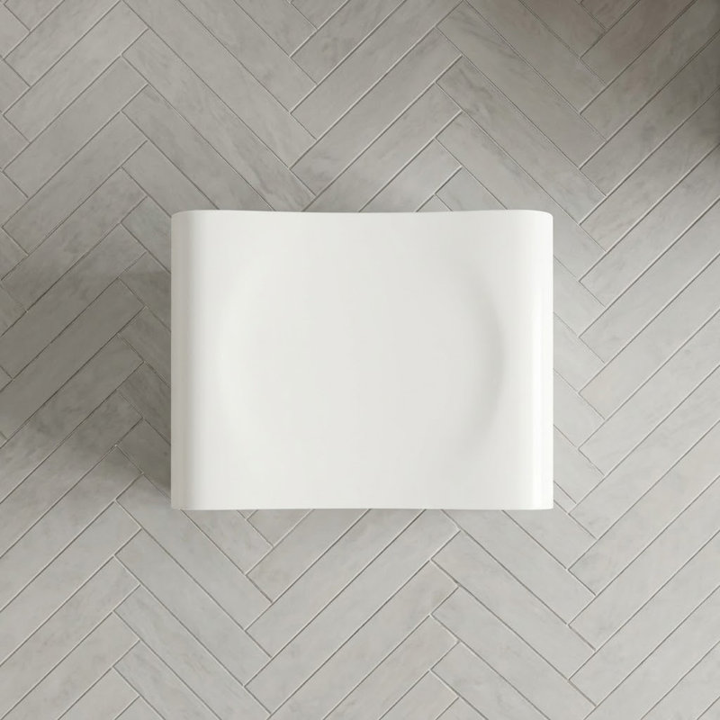 Solid Surface Shower Bench Stool Matte White