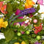 Mixed Floral Artificial Spring Wreath - 21.5" - Yellow And Pink