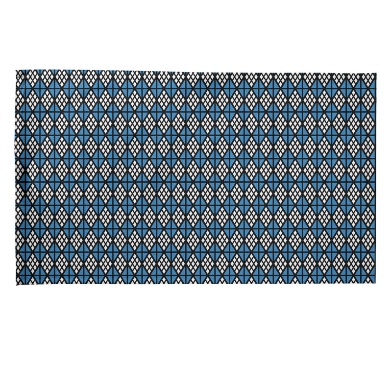 Torchon Suoz Classic Diamonds, Sergé de coton, Bleu / Noir