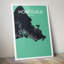 Honolulu City Map 1 Piece Wall Art-1859929165