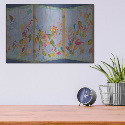«Autumn Blows Away», écran japonais à droite par Sharon Pitts, art mural en métal