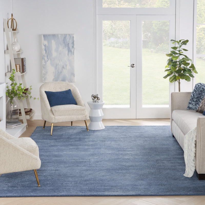 Chrisly Hand Woven Wool Geometric Area Rug, Rectangle 9'9" x 13'9"