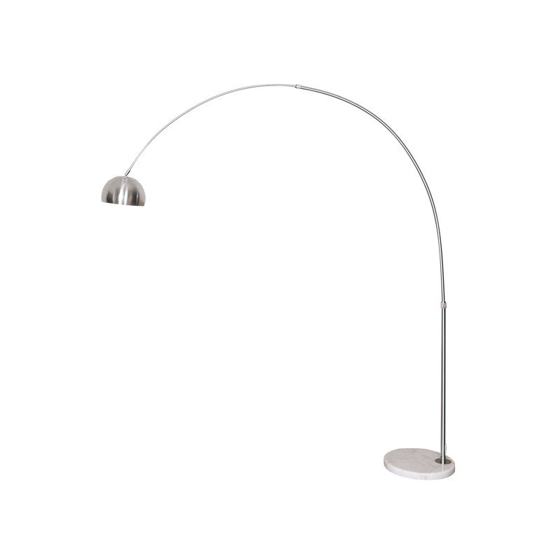 Dillander 75.6'' White Arched Floor Lamp, Silver