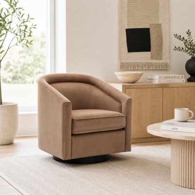 Aloisa Velvet Swivel Barrel Chair