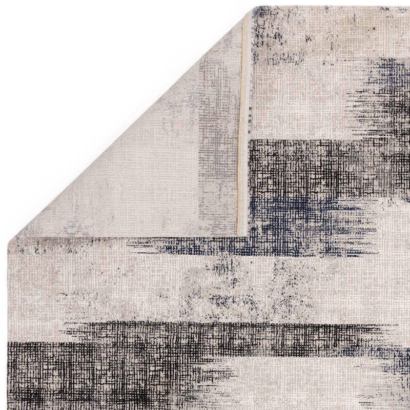 Abrienne Soft Lines Blue/Grey/Black Rug, Rectangle 120 x 170cm