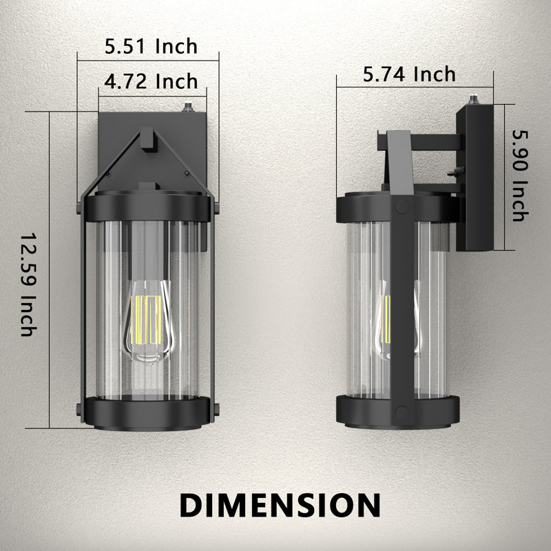  Dusk To Dawn Outdoor Wall Light Fixtures Photocell Sensor Exterior Lantern Sconce Lighting Waterproof Outside Wall Mount Lamp For House Patio Garage Entryway Doorway(Bulb Not Include)