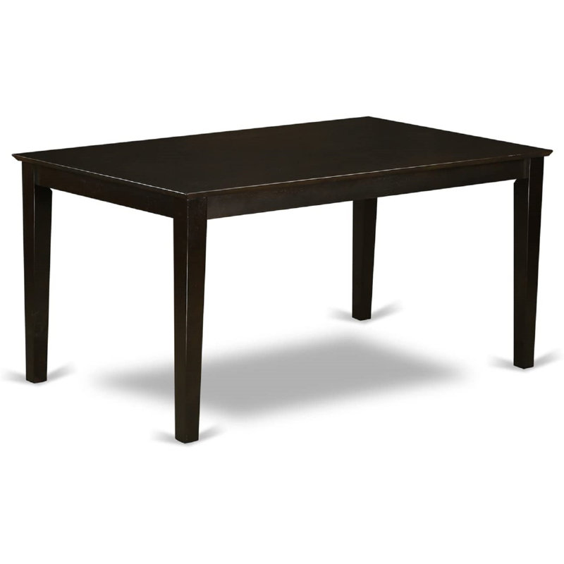Ensemble de table de salle à manger 7 pièces moderne composé d'une table rectangulaire en bois et de 6 chaises de salle à manger, 36 x 60 pouces, cappuccino
