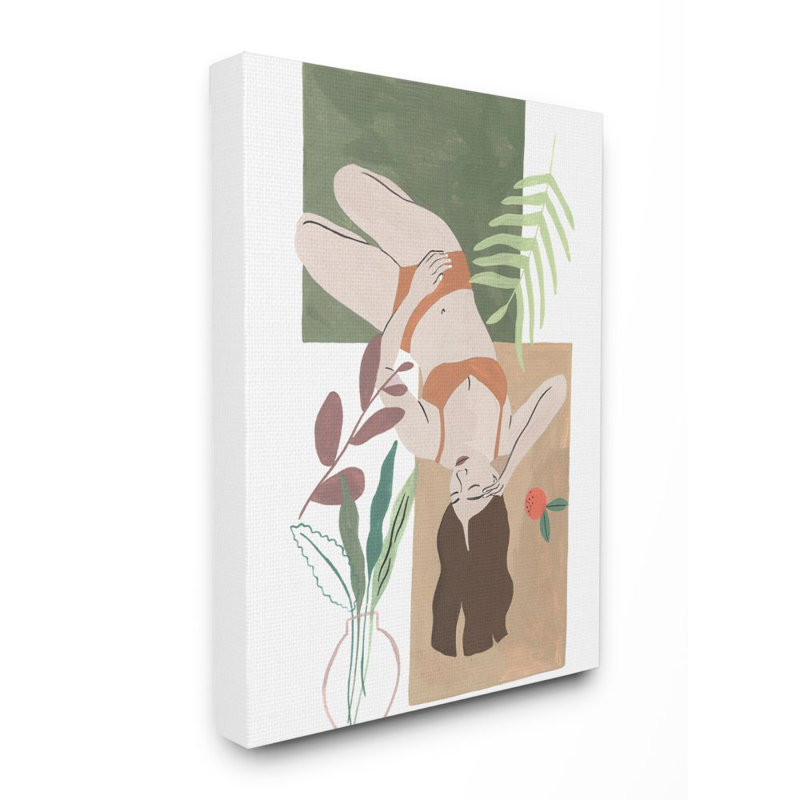 « fleur plantes femme figure model painting », impression sur toile, H 20 po x l 16 po, Toile tendue
