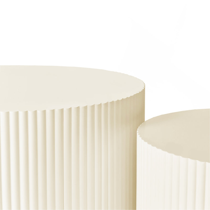 Ensemble de tables basses gigognes Wave, Beige