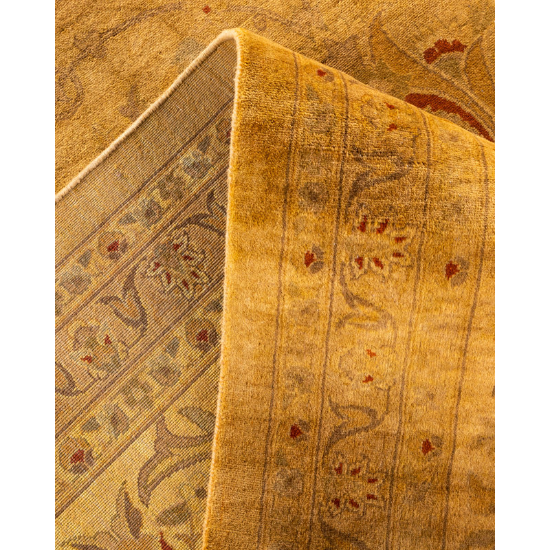 One-of-a-Kind 18' 2" X 12' 1" 2000s Wool Area Rug in Yellow