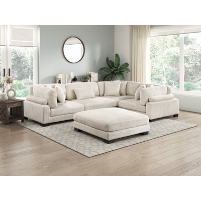 Canapé modulaire avec repose-pieds 5 pièces Larry