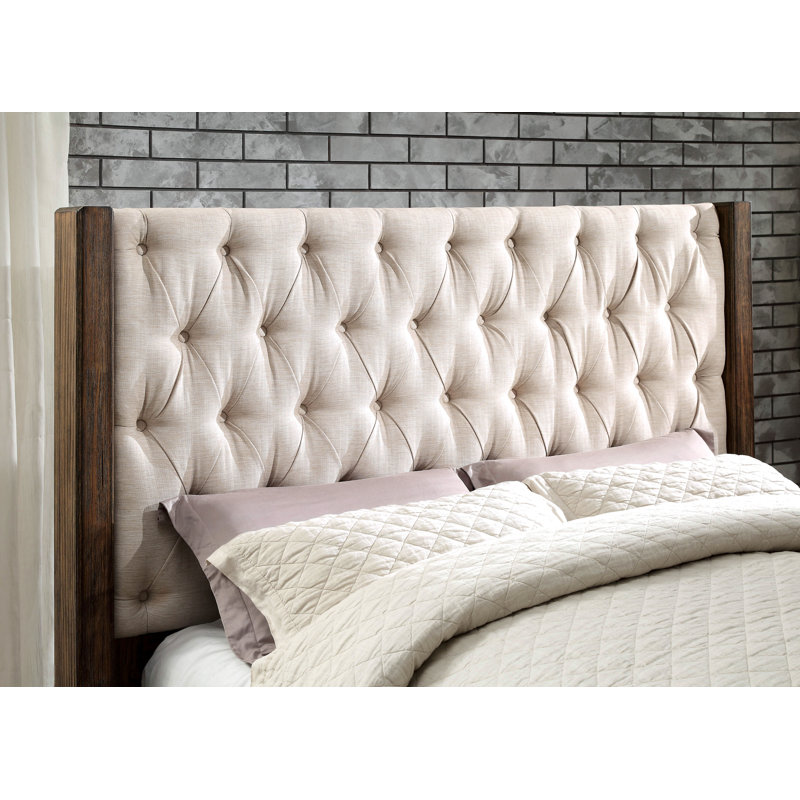 Desmoke Upholstered Wingback Bed, California King