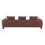 Section de canapé rembourrée à 3 places marron, fabrication en bois de pin, pieds Kd, distance du sol de 6 po en tissu, configuration en mousse complète, structure intérieure en bois, coussin de dossier amovible, profondeur de 24 po