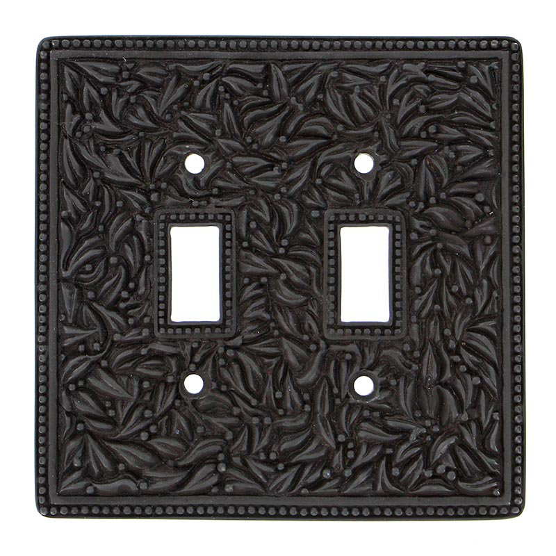 San Michele 2-Gang Toggle Light Switch Wall Plate, Oil-Rubbed Bronze, 5.25" H x 5.38" W x 0.31" D