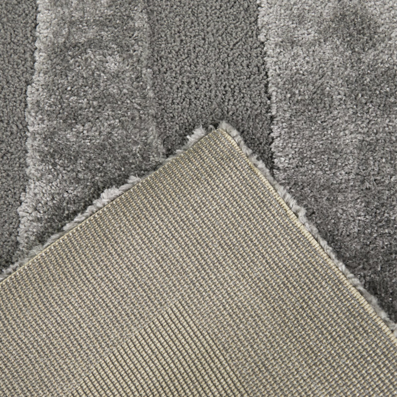 Draco Grey Abstract Modern Area Rug, Rectangle 5'3" x 7'