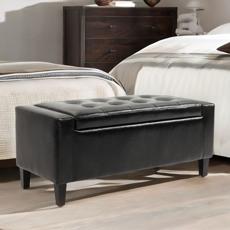 Upholstered Bench, Black