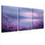 Tableau sur toile tendue à motif floral violet (paquet de 3)-118089197