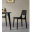 Chaise de salle à manger moderne et simple en bois massif noir avec dossier en chêne blanc