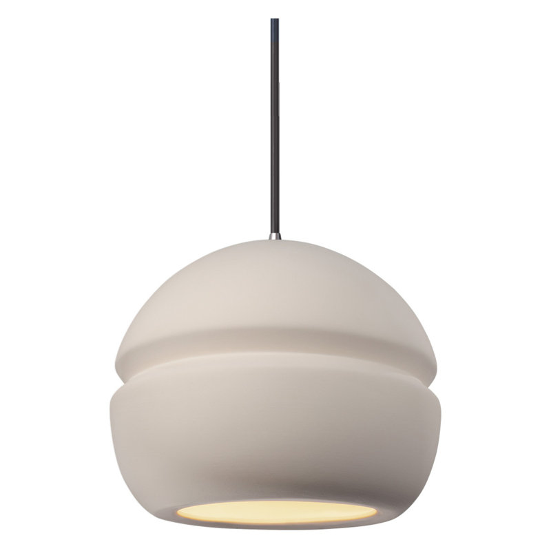 Logan 1 - Light Single Globe Pendant, Polished Chrome, Bisque